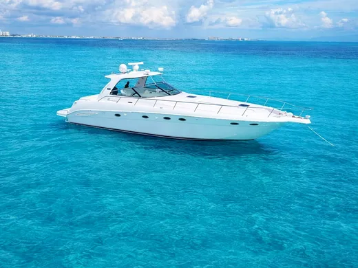 Luxury yacht on the water in Cancun